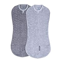 SwaddleMe by Ingenuity Pod in Velboa - Size Newborn, 0-2 Months, 2-Pack (Clouds & Stars)