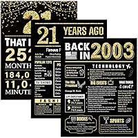 21st Birthday Decorations Back in 2003 Posters 3 Pieces 11 x 14 2003 Birthday Gifts for Men 21 Years Ago Party Decorations Supplies Large Sign Home Decor for Men and Women