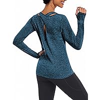 ADOME Womens Yoga Shirt Long Sleeve Workout Shirts for Women Quick Dry Gym Athletic Tees Running Yoga Tops