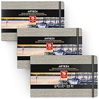 ARTEZA Watercolor Book, Pack of 3, 5.1x8.3 Inch, 76 Pages per Pad, 110lb/230gsm Cold Pressed Watercolor Paper, Watercolor Sketchbook Journal for Wet and Dry Media, Art Supplies for Creative Minds