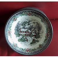 Christmas Cottage/Cabin Nordic Cereal Bowl Set Of 8