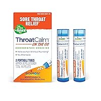 Boiron ThroatCalm On The Go for Pain Relief from Red, Dry, Scratchy, Sore Throats and Hoarseness - 2 Count (160 Pellets)