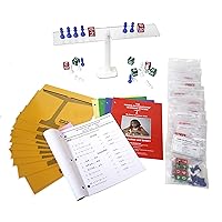 Hands-On Equations® Class Set for Teacher and 10 Students. Includes The Teacher Demonstration Balance Scale and Game Pieces and 10 Sets of Student Manipulatives. Grade 3 and up.