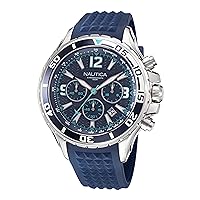 Nautica Men's NAPNSS214 NST Grey/Blue/Blue Silicone Strap Watch