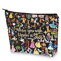 G2TUP Magical Kingdom World Makeup Bag Fairytale & Princess Fans Gift When You Wish Upon A Star Princess Zipper Pouch Bag Magical Wish Merch (When You Wish Star)