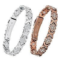 Feraco Pure Copper & Titanium Steel Bracelets for Women Arthritis & Joint Pain Relief, Magnetic Bracelet for Women with Effective Healing Magnets, Adjustable Jewelry Gift, Unique Design