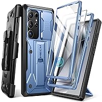 TONGATE for Samsung Galaxy S24 Ultra Case, [Bulit-in Screen Protector & Slide Camera Cover] [2 Front Frame] Military Grade Shockproof S24 Ultra Phone Case with Kickstand & Belt-Clip 6.8