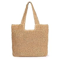 Straw Beach Bag, Women Tote Bag Woven Shoulder Bag, Handmade Large Summer Handbag Hobo Bag for Beach Picnic Vacation