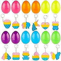 PREXTEX 3.5” Plastic Easter Eggs, 12pcs - Pop It/Fidget Toys Stuffers | Gifts for Girls, Boys, Kids, Toddlers | Toys Basket /Fillers | Easter Presents | Stress Relief