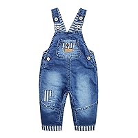 KIDSCOOL SPACE Baby Little Kids Cute Denim Embroidered Fashion Jean Overalls