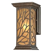 Westinghouse 6315000 Glenwillow One-Light Outdoor Wall Lantern, Victorian Finish Frosted, Bronze with Amber Glass