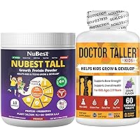 Bundle Growth & Nutrition Set: Vanilla Vegan Protein Powder (10 Servings) + Doctor Taller Kids Multivitamin 60 Chewable Tablets - Grape Flavor - Supports Bone Health & Immunity