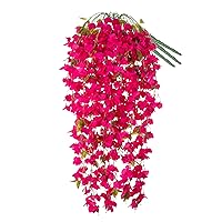 3 PCS Artificial Bougainvillea Bouquet Flowers,49 inches Triangle Plum Blooming Silk Bouquet for Home Centerpieces Garden Party Indoor Outdoor Spring Decoration(Rose Red)