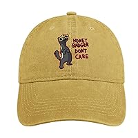 Honey-Badger Don T Care Printed Denim Cap Cotton Baseball Hat Adjustable Vintage for Men Women