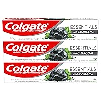Colgate Charcoal Teeth Whitening Toothpaste, Natural Mint Flavor, Vegan, 4.6 Ounce, 3 Pack