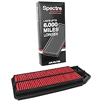 Spectre Essentials Engine Air Filter by K&N: Premium, 50-Percent Longer Life: Fits Select 2003-2008 HONDA/ACURA (Accord, TSX), SPA-2276