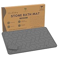Quick Dry Diatomaceous Earth Floor Stone Bath and Kitchen Dish Drying Mat, Bathroom Non-Slip Shower Mat, Super Absorbent Pad, Eco Friendly, Easy to Clean, Sustainable, Dark Grey