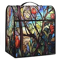 Colorful Branches and Bird (01) Coffee Maker Dust Cover Mixer Cover with Pockets and Top Handle Toaster Covers Bread Machine Covers for Kitchen Cafe Bar Home Decor
