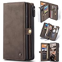 Case for Samsung Galaxy S20 FE, Mini Wallet Handmade Leather Hand Strap Stand Function Card Slots Detachable Magnetic Flip Folio Phone Protective,
