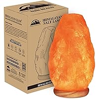 Natural Himalayan Salt Lamp with Dimmer Switch - All Natural and Handcrafted with Wooden Base – 6-8 lbs