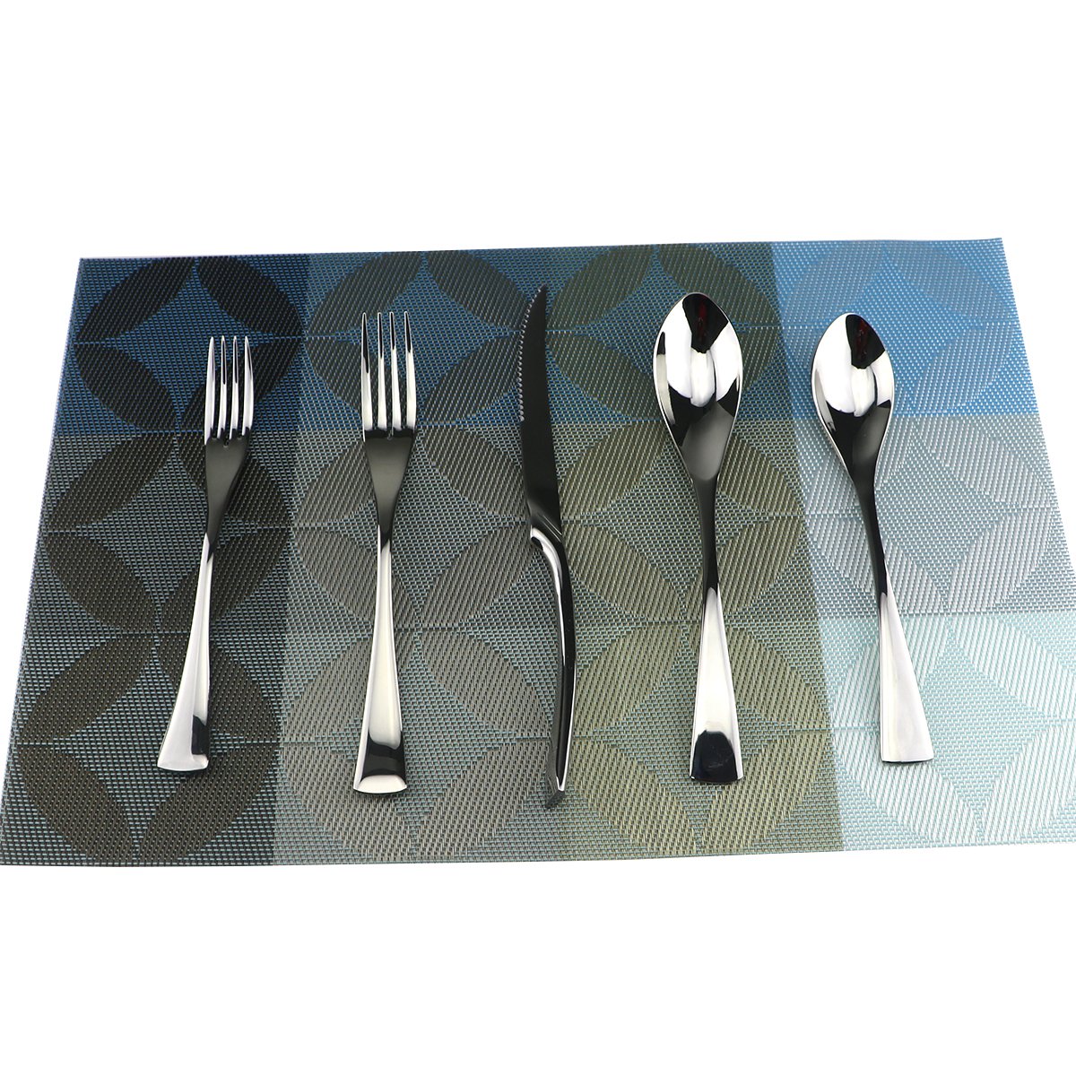 Uniturcky Cutlery Set 18/10 Stainless Steel Flatware Set Kitchen Silverware Tableware Dinnerware Utensil Set Steak Knife,Mirror Polished Silver,20-...