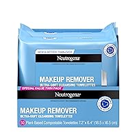 Makeup Remover Cleansing Face Wipes, Daily Cleansing Facial Towelettes to Remove Waterproof Makeup and Mascara, Alcohol-Free, Value Twin Pack, 25 count, 2 Pack