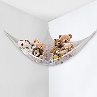 Plush Stuffed Animal Net Hammock -Corner Organizer and Toy Holder - Extra Large Hanging Storage for Kids Bedroom