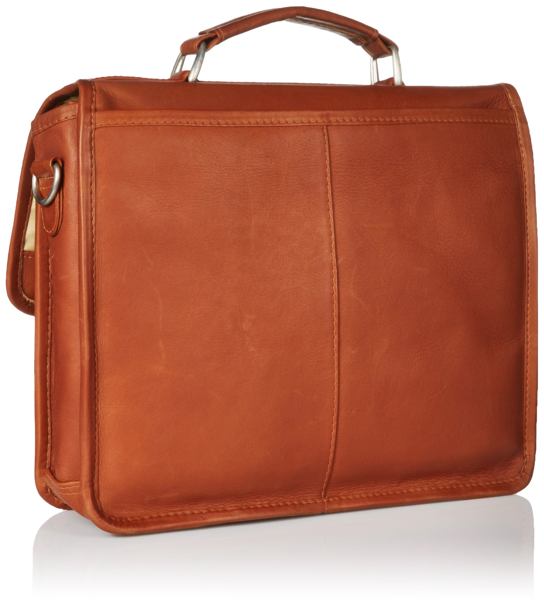 Piel Leather Small Flap-Over Laptop/Tablet Brief, Saddle, One Size