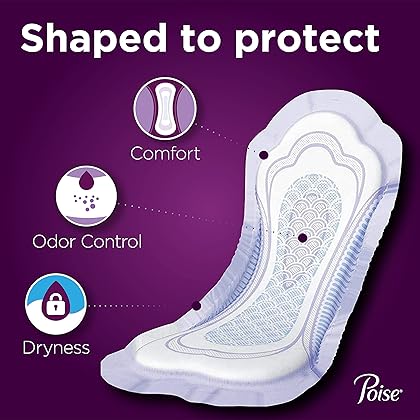 Poise Incontinence Pads for Women, Ultimate Absorbency, Regular Length, 112 Count (2 Packs of 56) (Packaging May Vary)
