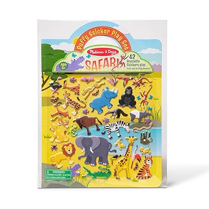 Melissa & Doug Puffy Sticker Play Set: Safari - 42 Reusable Stickers - FSC Certified