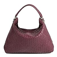 Hobo Style Woven Bag for Women - Soft Handmade Top-Handle Premium Quality Leather Tote Bag - Cross Body Travel Handbag