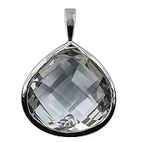 Carillon Stunning Crystal Qtz Natural Gemstone Heart Shape Pendant 10K, 14K, 18K White Gold Jewelry