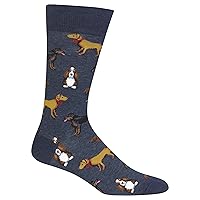 Hot Sox Men's Fun Dogs Crew Socks-1 Pair Pack-Cool & Funny Pets Novelty Fashion Gifts