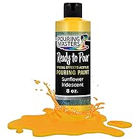 Pouring Masters Sunflower Iridescent Special Effects Pouring Paint - 8 Ounce Bottle - Acrylic Ready to Pour Pre-Mixed Water Based for Canvas, Wood, Paper, Crafts, Tile, Rocks and More
