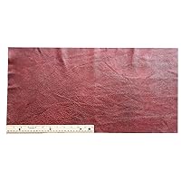 Upholstery Leather Piece Cowhide Dark Red, 12
