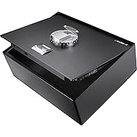AX11556 Biometric Fingerprint Top Opening Security Drawer Safe Box 0.23 Cubic Ft, Multi, One Size , Black , 14.75 x 11.25 x 5
