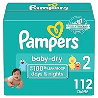 Pampers Baby Dry Diapers - Size 2, 112 Count, Absorbent Disposable Diapers