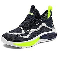 RUNSIDE Boys Girls Sneakers, Lace up Kids Tennis Shoes for Walking/Running Lightweight Breathable Gym Shoes Outdoor, Little Kid/Big Kid