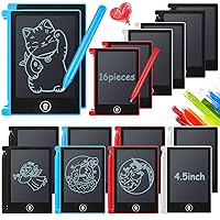 16 Pieces Mini LCD Writing Tablet 4.5 Inch Electronic Drawing Board for Kids Colorful Drawing Tablet Erasable Doodle Pad Reusable Learning Toy Gift for Girls Boys Toddlers