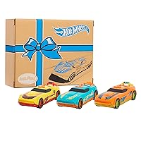 Hot Wheels Glow Riders 3-Pack Set, Red Teal and Yellow Toy Cars with Lights and Sounds, Kids Toys for Ages 6Up by Just Play