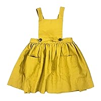 Alejandra Square-Front Overall with Straps and Pockets Organic Linen/Cotton