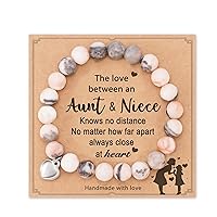 Gifts for Aunt/Niece, Natural Stone Heart Bracelets Christmas Birthday Gifts for Women/Girls