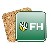 Farmhouse Hardboard with Cork Backing Beverage Coasters Square (Set of 4) Coasters for Drinks (Farmhouse 1)