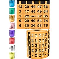 250 Bingo Cards, Orange (8 Color Selection), 4” x 3.5”, Bingo Sheets for Events, Customizable Book, Single or Multi Use for Daubers or Chips