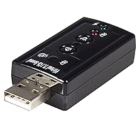 StarTech.com Virtual 7.1 USB Stereo Audio Adapter External Sound Card - Sound card - stereo - USB 2.0 - ICUSBAUDIO7,Black