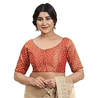 Women's Cup Padded Readymade Erode Silk Blouse With Pearl Embroidery Work