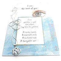 Smiling Wisdom - I See the Best of You Inspirational Touching Greeting Card Necklace Gift Set - Show Appreciation to Daughter or Granddaughter (Marquee)