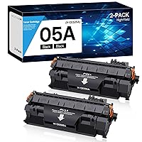 05A Toner Cartridge High Yield Compatible for HP CE505A Replacement for HP P2035 P2035N 2035N P2055DN 2055DN P2030 P2050 P2055X P2055D Printer (2 Black)