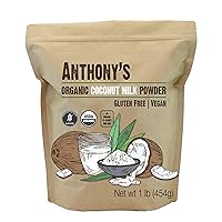 Anthony's Organic Coconut Milk Powder, 1 lb, Gluten Free, Vegan & Dairy Free, Creamer Alternative, Keto Friendly