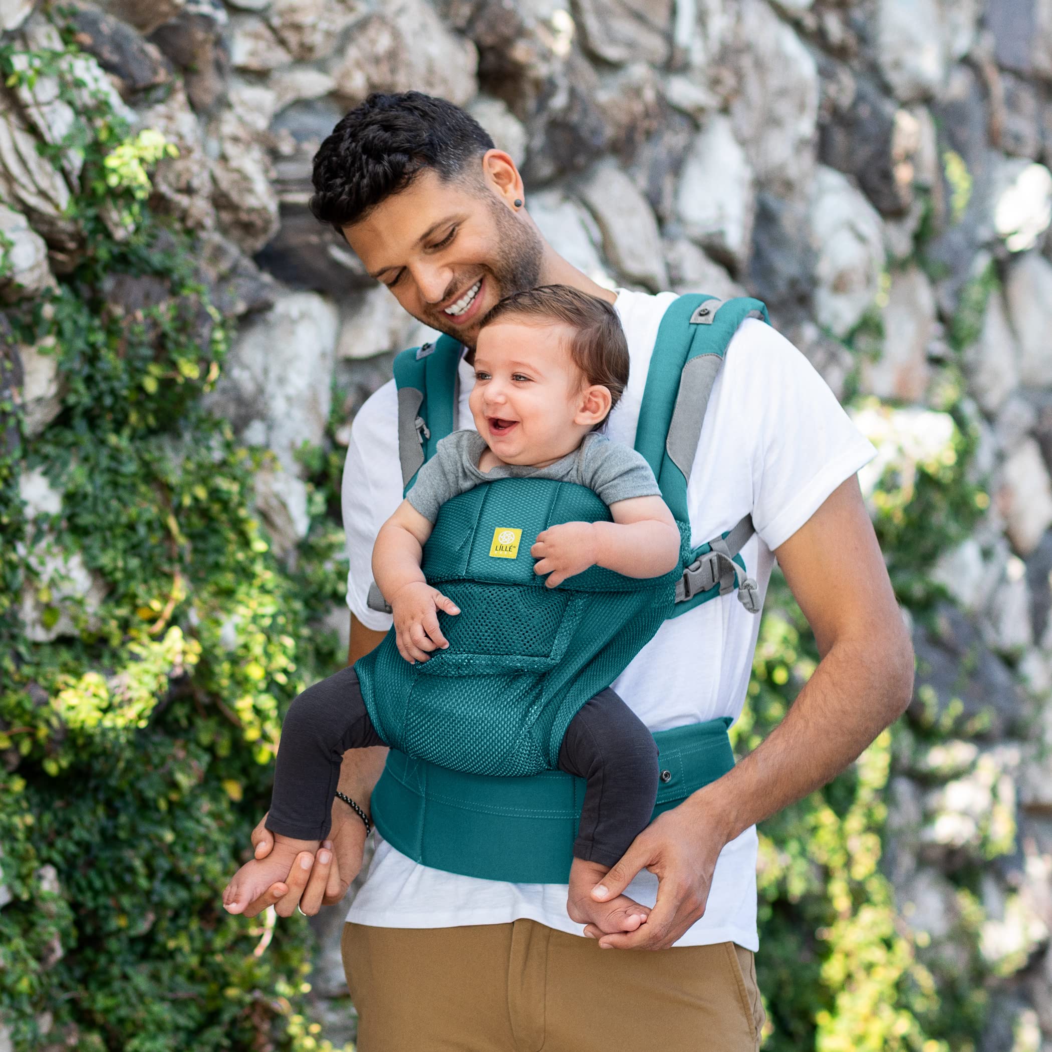 LÍLLÉbaby Complete Airflow Ergonomic 6-in-1 Baby Carrier Newborn to Toddler - with Lumbar Support and Dragonfly Wrap Ergonomic Baby Wrap Carrier Bundle for Newborns & Infants